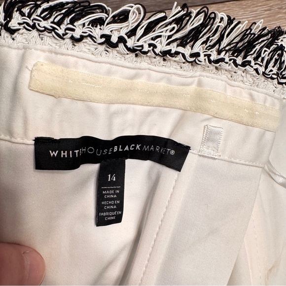 White House Black Market Black White Knit Tassel Fringe Strapless Corset Bustier - Picture 13 of 16